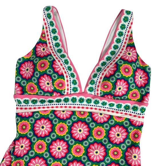 Boden Porto V-Neck Size 16-18 Long One Piece Swimsuit Multi Flower Print - Picture 5 of 11